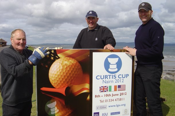 Jim Taylor, Handyman; Martin Cumming, Greenkeeper; and Richie Ewan, Head Greenkeeper (left to right).